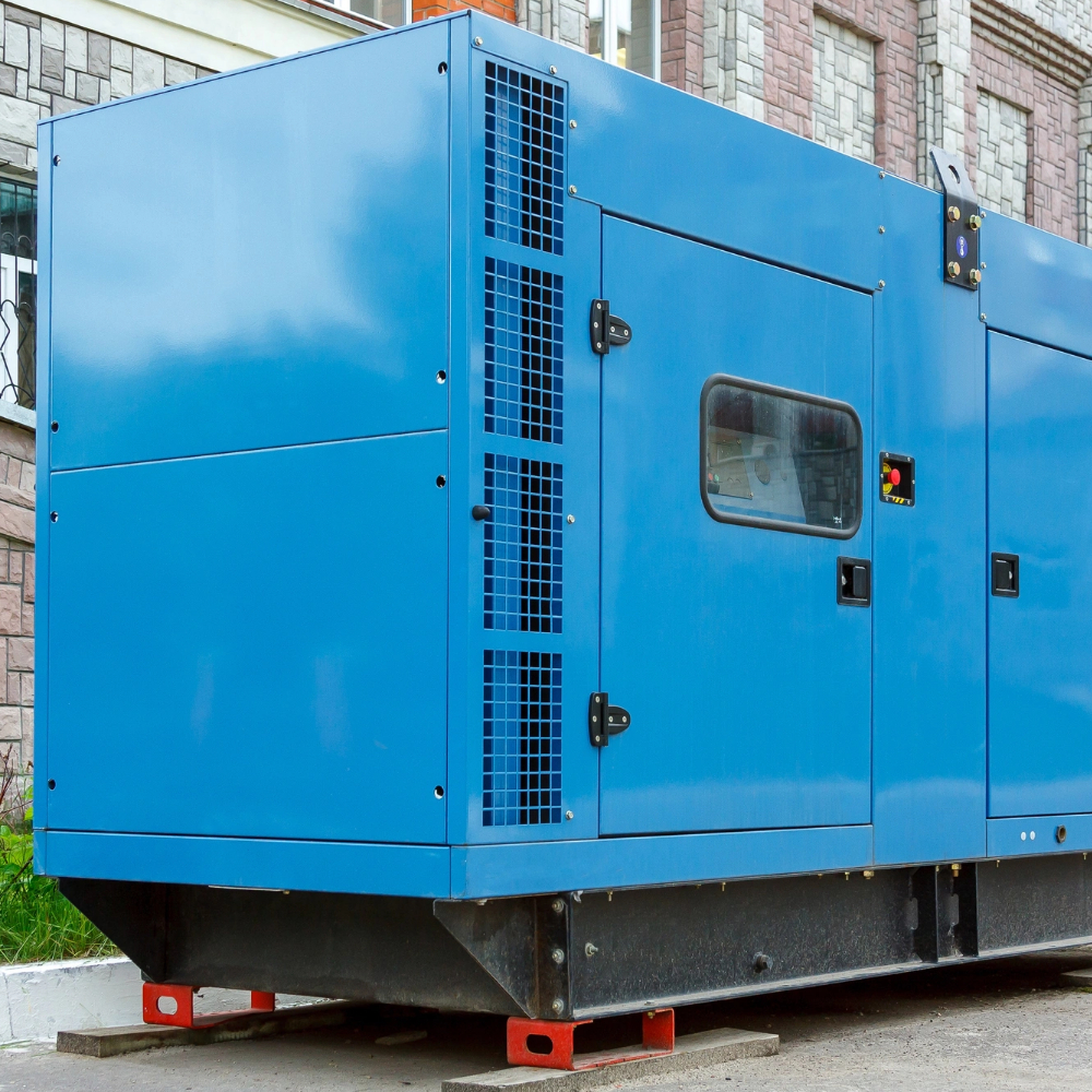 Emissions testing on a large standby generator at a hospital or commercial site